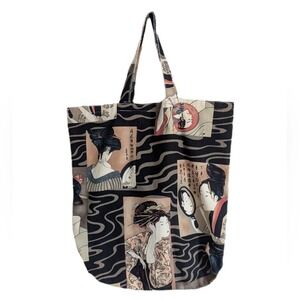 Handmade Asian Geisha All-Over Print Large Tote Bag